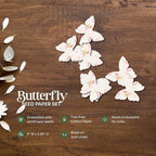 Set of 24 Pink Butterfly Seed Paper – Writable & Plantable Wildflower with Envelopes & Planting Guides, Mom's Gift for Mother’s Day, Use for Wedding, Baby Shower, Party Favors & Easter Decorations