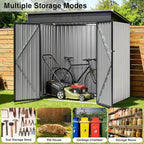6 x 4FT Sheds & Outdoor Storage,White Metal Waterproof Storage Shed with Door and Lock Outdoor Shed,All-Weather Shelter for Bike, Gardening Tools, Lawn Mowers