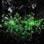 JJGoo Solar Firework Lights, 2 Pack 150 LEDs 2 Lighting Modes Solar Lights Outdoor Waterproof for Garden Patio Walkway Pathway Party Wedding Christmas Decorative - Green