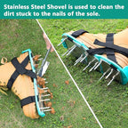 Lawn Aerator Shoes for Grass - Pre-Assembled Grass Aerator Shoes for Lawn - Soil Yard Aerator Tool for Aerating Patio Garden, Green, Medium Size