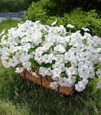 Artificial Flowers for Outdoors Fake Plants Outside Decoration, 20 Bundles White Silk Petunia with Eucalyptus UV Resistant Realistic Faux Flowers for Outdoor Planters Garden Balcony Yard Porch Patio
