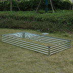 8x4x1ft(2 PCS) Galvanized Raised Garden Bed,Outdoor Planter Box Metal Patio Kit Planting Bed for Vegetables Flowers Herb,Silver