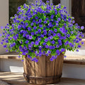Artificial Flowers for Outdoors Fake Plants - 12 Bundles Faux Outside Greenery Boxwood No Fade Plastic Shrubs Fall Decor Farmhouse Home Garden (Purple)