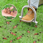 Manual Core Aerator Lawn Tool -2 Half-Open Hollow Slot Tines and 2 Spike Heavy Duty Grass Aeration Tool，Semi-Assembled Lawn Aerator for Lawn、Yard Plug Aerator for Lawn Care Compacted Soil-Orange