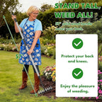 Iron Weeding Rake with Handle 2.0, Upgraded 8 Teeths Garden Weed Puller Tool Heavy Duty Gardening Tool for Lawn, Flower Beds & Soil Aeration