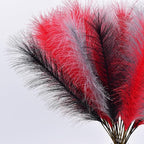 LSKYTOP Red Pampas Grass Decor,23Inch 12pcs Faux Pampas Grass Bouquets Artificial Pampas Fake Pampas Flower for Home Living Room Bedroom Vase Decor