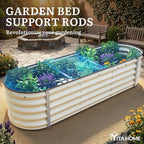 YITAHOME 2pcs 6.5x2x1.5ft Large Raised Garden Bed Kit, Galvanized Metal Planter Box with Gloves & Safety Rubber, Outdoor Above Ground Planters for Plants Vegetables Flowers, Cream Yellow