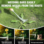 WORKPRO Crack Weeder, 13.5" Stainless Steel Crevice Weeding Tool with Wooden Handle, L-Shaped Side-Walk Weed Puller Spatula, for Garden Lawn Yard Patio Terrace Paving Garden Tool