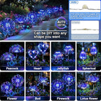 Anordsem Solar Lights Outdoor Waterproof: 4 Pack Garden Light - Bendable Copper Wire with 120 LED Firework Beads - DIY Colorful Fun Decoration for Yard Patio - Twinkle Sparkler Gifts for Women Wife