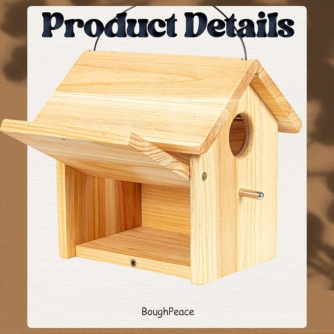 Wooden Bird Houses for Outside Hanging Birdhouses Nest Bluebird House for Cardinals Finch Wren Swallow for Garden Viewing 3