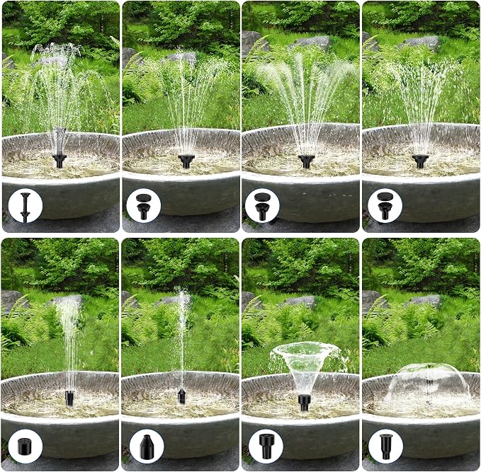 Biling 7.5W Solar Water Pump Outdoor, Solar Pond Pump Solar Fountain with DIY 5ft Tubing for Samll Ponds, Garden Pool and Bird Bath