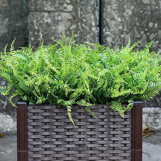 Set of 2 Large Potted Plants Artificial Ferns for Outdoor - Already Assembly Faux Ferns in Pots UV Resistant Realistic Fake Greenery Potted for Outdoor Home Office Patios Porches Yards Decor