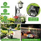 Melunar Outdoor Flower Pots 2 in 1, Solar Post Lamps Waterproof, Solar Lamp Post Lights, Wall Mount or Freestanding, Outdoor Decorative Lamp for Garden, Patio, Front Porch, Back Door, Warm White.