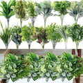 Cindeer 24 Pcs Artificial Flowers Planters for Outdoors, UV Resistant Faux Fake Greenery Plastic Plants Outdoor Indoor for Spring Summer Decors Wedding