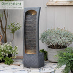 Indoor Water Fountain Waterfall Fountain with LED Lighting 42.5 Inch Tall Tiered Waterfall for Garden Patio Backyard Decor