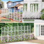 5.25FT Garden Trellis for Climbing Plants Outdoor,White Iron Pipe Support Fence,Metal Wall Lattice Climbing Frame for Potted Plants Indoor for Ivy Vines Vegetable Flower, Patio, Lawn, Yard, Backyard