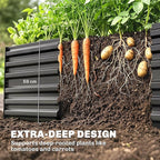 Outsunny Galvanized Raised Garden Bed Kit with Reinforcing Bars, Large and Tall Metal Planter Box for Vegetables, Flowers and Herbs, 6' x 3' x 2', Dark Gray