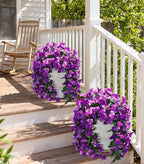 Faux Bougainvillea Artificial Flowers Plants for Outdoors Outside Decoration, 2pcs Fake Flowers Silk Long Trailing Vines UV Resistant Realistic for Front Door Porch Planter Urn Patio Balcony Yard, Mix