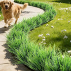 Roberly 24 Bundles Artificial Grass Plants for Outdoors UV Resistant Plastic Fake Grass Plants Faux Greenery Stems for Porch Garden Window Box Indoor Outdoor Spring Summer Home Farmhouse Decor, Green
