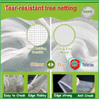 Fruit Tree Netting (4 Pack 4x5 FT)- Easy Install Plant Protection Cover, Reusable Garden Mesh Bag for Blueberry Bushes/Tomato - Block Birds/Insect/Squirrels