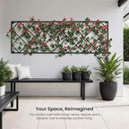 Giant Wall Trellis, 8 Foot Tall (96” high by 32” Wide), for Outdoor Climbing Plants, Sturdy Rectangular Shaped Metal Frame with Lattice Design
