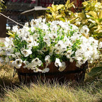 Artificial Flowers for Outdoor, UV Resistant Fake Silk Pansies Flowers, Realistic Faux Plants for Outside Indoor Porch Patio Window Box Planter Home Decor (16, White)