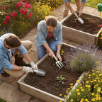 Hand Gardening Tools 3 Pack with Cultivator Hand Rake, Transplanting Shovel, and Garden Trowel for Planting - Heavy Duty Cast Aluminum Garden Tool Set with Ergonomic Handles by Kings County Tools