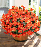 Artificial Flowers for Outdoors Spring Summer Porch Decor, 4 Bundles Fake Bougainvillea Realistic Silk Flowers for Outside UV Resistant Faux Outdoor Plants for Planters Patio Yard Balcony Home, Orange