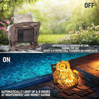 LIULO TOOL Light Up Owl on Chair Garden Sculpture, LED Solar Powered Owl Lying on The Chair, Cute Figurine Crafted Statue for Home Fireplace Outdoor Centerpiece Collection Decoration, 3x3x4 in