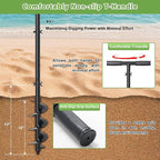 Post Hole Digger, Hand Auger Spiral Drill for Planting, 38 Inch Long Post Hole Digger Manual Earth Auger for Fence Posts, Sand, Bulb, Seedlings, Tree, Mail Box, Non Slip T Handle