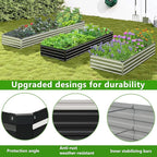 2PCS 8x4x1ft Galvanized Raised Garden Bed Kit, Galvanized Planter Raised Garden Boxes Outdoor, Large Metal Raised Garden Beds for Vegetables,Black