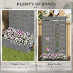 Outsunny Raised Garden Bed with Trellis for Climbing Plants, Planter Box with Self Draining Gap, Freestanding Trellis Planter for Outdoor, Patio, Deck, 28.25" x 15" x 59", Gray