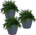 Sunnydaze 24-Inch Anjelica Large Plastic Pot for Plants - Outdoor Double-Walled Large Plastic Planter with Drillable Drainage Holes - Slate - 3pk