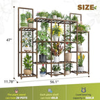EnHomee Plant Stand Indoor Tall Plant Stand Outdoor Large Wood Plants Shelf with 16-20 Pots for Patio, Living Room, Garden, Balcony, 56.1" Wx47 Hx11.78 D