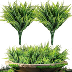 MAQIHAN 10 Pcs Fake Fern - Artificial Ferns for Outdoors - Faux Ferns for Outdoor Planter Large Outdoor Patio Decor Boston Fern Artificial Plants Faux Greenery Porch Decor