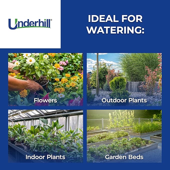 Underhill Commercial Gentle Spray Shower Nozzle, Garden Water Hose Sprayer for Watering Plants and Flowers, 3/4", Includes 3 Stainless Steel Pattern Plates (450, 750 and 1000 Holes)
