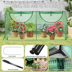 72"×36"×36" Green Houses for Outside, Portable Mini Greenhouse with Mesh Vents, Weatherproof PE Plant Shelter for Patio Gardening