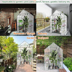 Heyfurni Walk in Greenhouse with 3 Tier 6 Shelves,2 More Bottom Shelves Reinforced Plant House, Growhouse/Green House for Outdoor,PE Cover 143x73x195cm