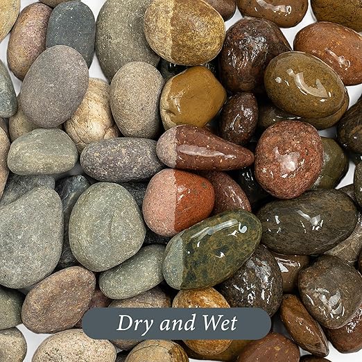 Large River Rocks for Landscaping, 40lbs Aquarium Rocks, 3-4 Inch Colorful Pebbles for Indoor Plants, Natural Stones for Garden Paving Plant Rocks Crafting Walkways