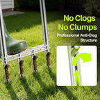 Knee-Friendly Manual Lawn Aerator Tool –Adjustable SUS304 Stainless Steel Core Aerator for Grass, Yard Aeration Tool with 4 Hollow Tines for Lawn Care and Compacted Soil,43.3"-48.5",Silver