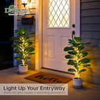 Der Rose 2 Pack 30" Artificial Fiddle Leaf Fig Tree, Mid-Size Realistic Plants Indoor & Outdoor Fake Plants for Apartment Home Living Room Office Decor