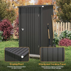 Patiowell 3x3 FT Storage Shed, Outdoor Metal Small Sheds with Lockable Door and Sloping Roof, Waterproof Outside Utility Garden Tool Shed for Patio Lawn Backyard, Black