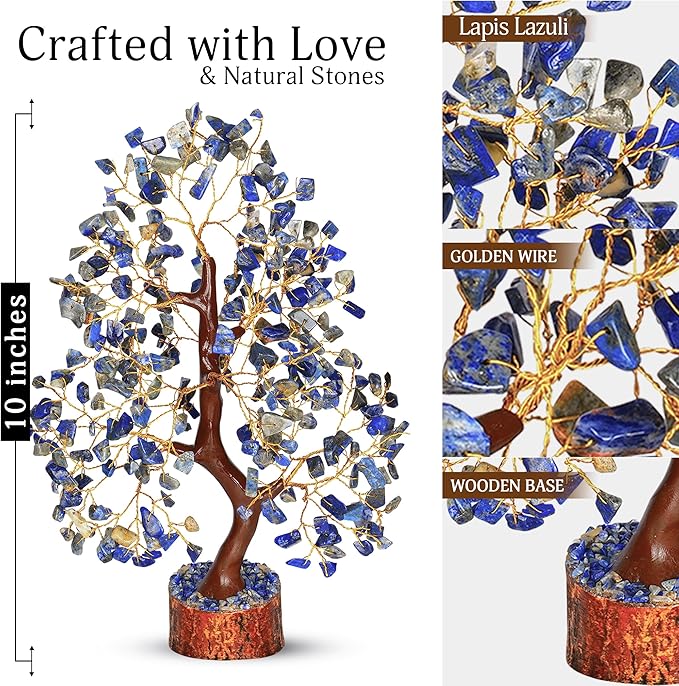 Lapis Lazuli Tree of Life for Positive Energy, Gem Stone Decor, Crystal Tree, Crystal and Healing Stones