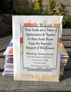 Pack of 20 Pre-Filled "Thank You" Plant Seed Packets Beautiful Flower Vase Party Favors for Guests, bridal shower favors, Parties, Wedding favors, Wildflower Seeds Mix Plant for Year -Round