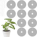 10 Pcs 11.8 Inch Pot Covers to Keep Cats Out, Cuttable Flower Pot Cover Protects Flower Soil from Animals and Children, with 10 Metal Stakes for Indoor Outdoor Garden Plant