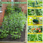 OTOSUNNY Garden Trellis for Climbing Plants Outdoor, Cucumber Trellis for Raised Bed Garden, A Frame Vine Plants Support for Vegetable Tomatoes Peas Pole Beans Trellis, 50x48 inch, with Netting, Black