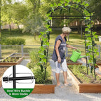 Garden Arch Trellis for Climbing Plants, Adjustable Tunnel Trellis 7.4FT Tall & 2.8 FT Depth, Metal Plant Support Garden Trellis Arch for Outdoor Climbing Vine,Vegetable, Fruit, Flower