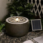 Tankana Solar Water Fountain Outdoor Garden Bubbler Water Feature Fountains Solar Powered with Pebbles for Patio Deck Yard Home Decor Gray, 18 "L x 18" W x 11.5" H