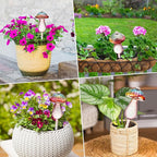 Plant Watering Globes Mushroom, Rainbow Gradient Color Plant Watering Devices, Self Watering Planter Insert, Self Watering Globes - Watering Bulbs for Indoor Plants for Travel Vacation (2 PCS)