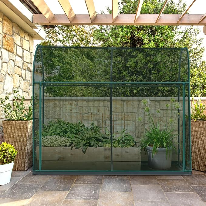 Ohuhu Crop Cages for Garden Plant: 6x3x5 Ft Tent Cage, Plant Netting Cover with Zipper, Garden Bed Cover, Plant Cover from Animal Wind-Resistant Garden Cage for Fruit Vegetable Flower